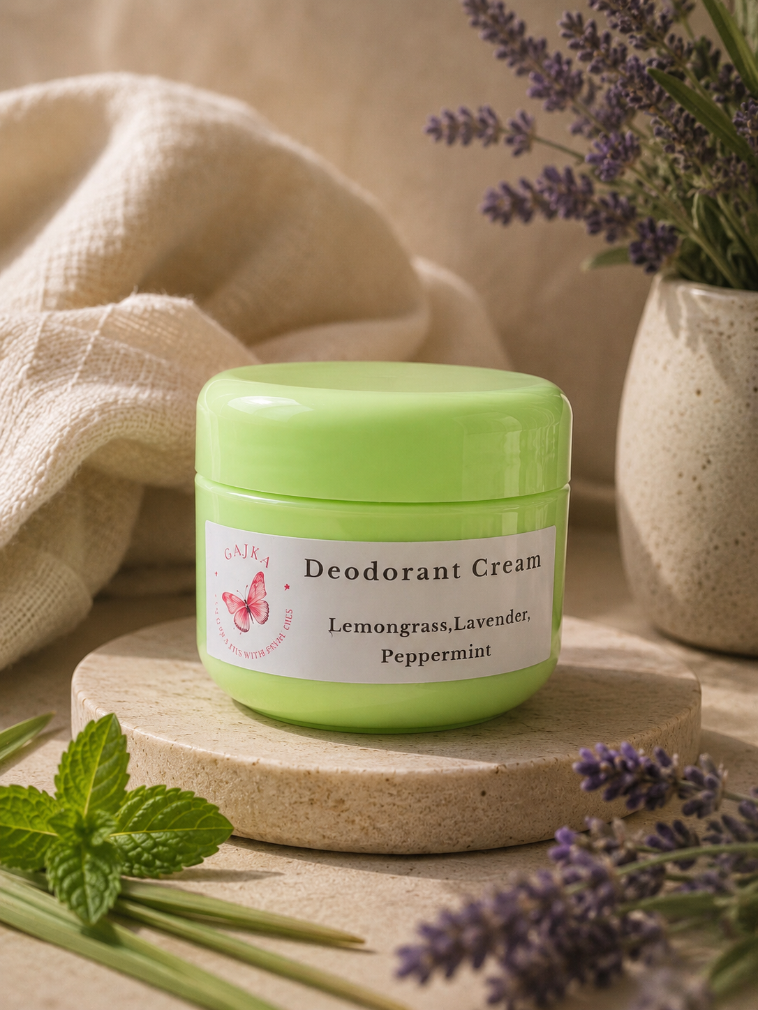 Lemongrass, peppermint and lavender deodorant cream, 50ml